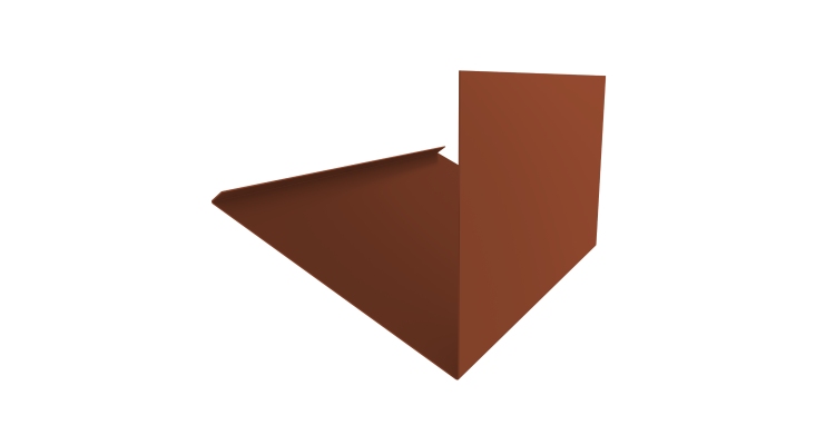 Планка примыкание верхнее к трубе фальц Grand Line 0,5 Velur X RAL 8004 терракота (2м)