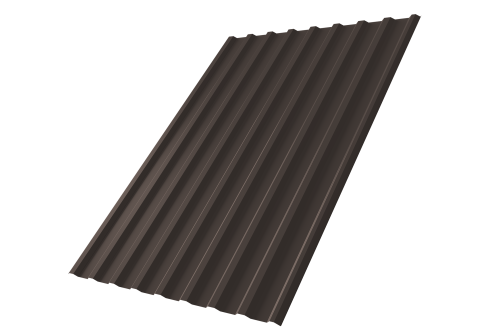 Профнастил С20R 0,5 Rooftop Бархат RR 32 темно-коричневый