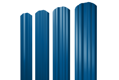 Штакетник Twin фигурный 0.45 PE RAL 5005 сигнальный синий