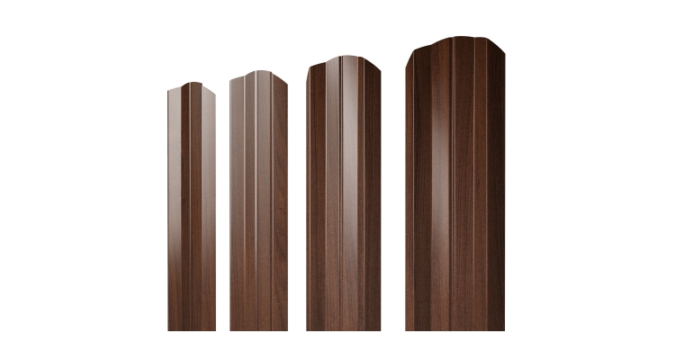 Штакетник М-образный А фигурный 0,45 Print Elite Choco Wood TwinColor
