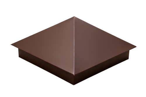 Колпак на столб 390х390 0,45 PE с пленкой RAL 8017 шоколад
