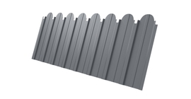 Профнастил С10A фигурный 0,5 Satin RAL 9006 бело-алюминиевый