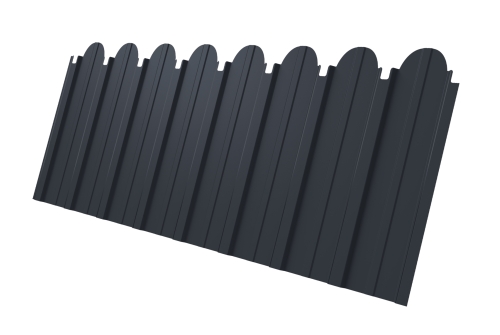 Профнастил С10A фигурный 0,4 PE-Double RAL 7024 мокрый асфальт