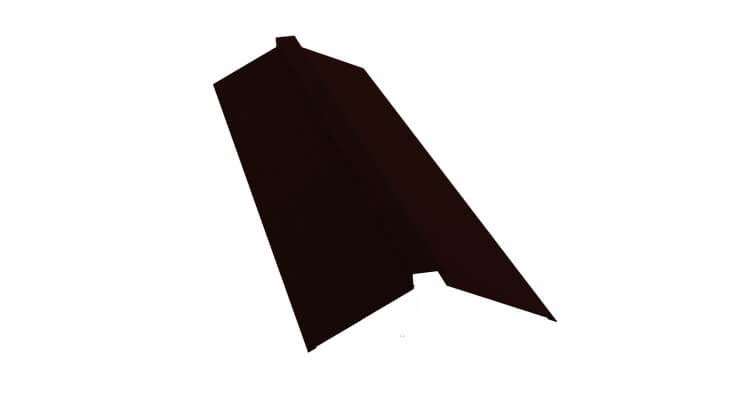 Планка конька плоского 115х30х115 0,5 Rooftop Бархат RR 32 темно-коричневый (2м)