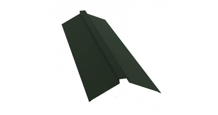 Планка конька плоского 115х30х115 0,5 GreenCoat Pural BT с пленкой RR 11 темно-зеленый (RAL 6020 хромовая зелень) (2м)