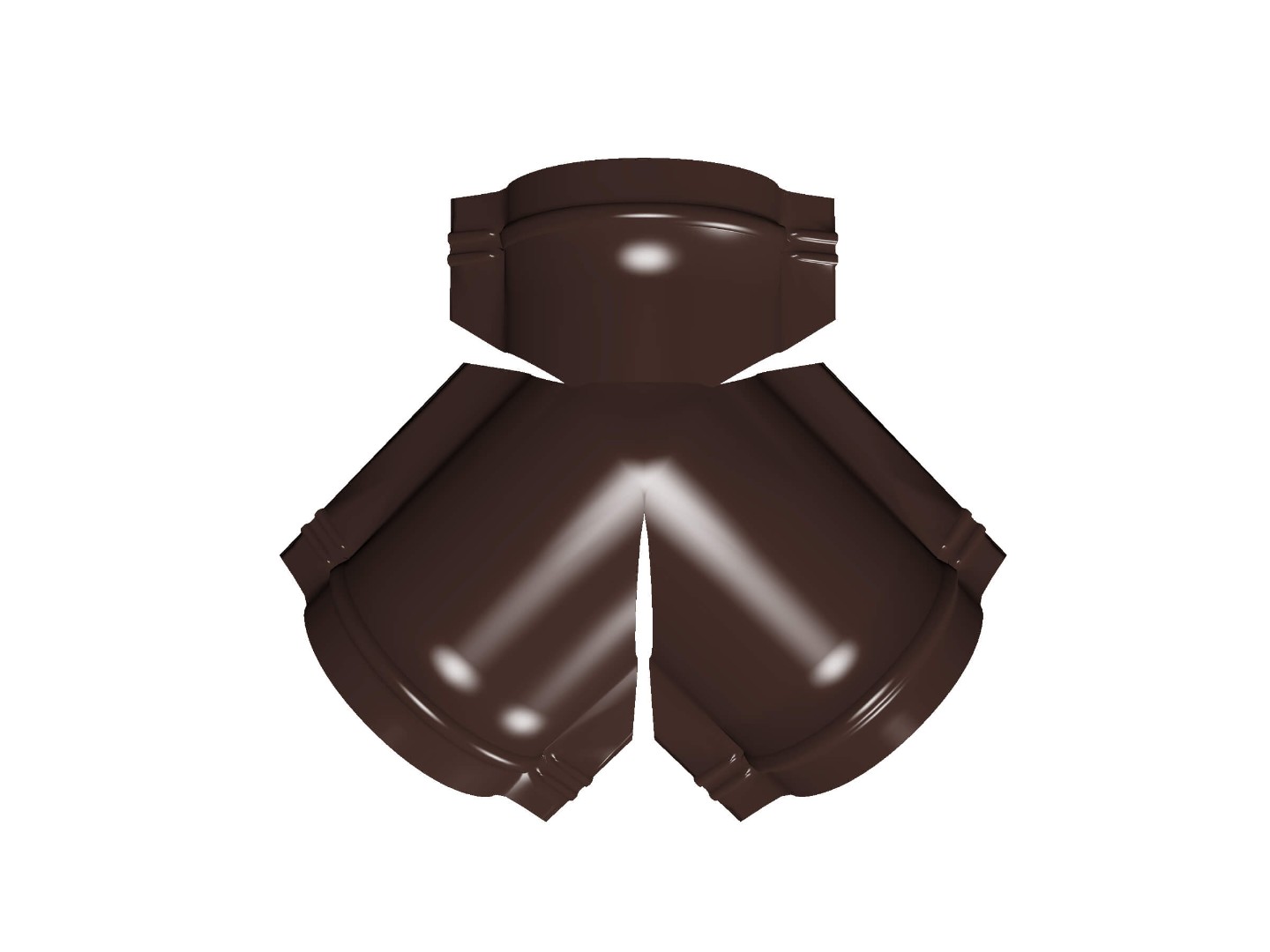 Тройник Y конька полукруглого Satin с пленкой RAL 8017 шоколад