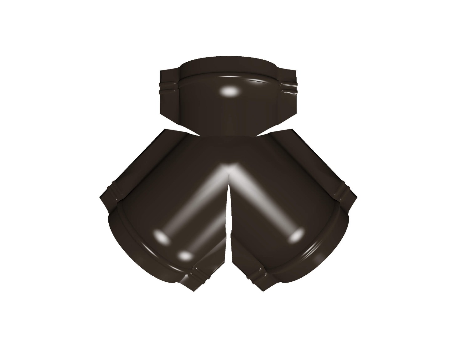 Тройник Y конька полукруглого 0,5 Satin с пленкой RR 32 темно-коричневый