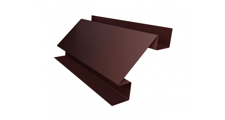 Планка угла внутреннего сложного Экобрус GreenCoat Pural с пленкой RR 887 шоколадно-коричневый (RAL 8017 шоколад)