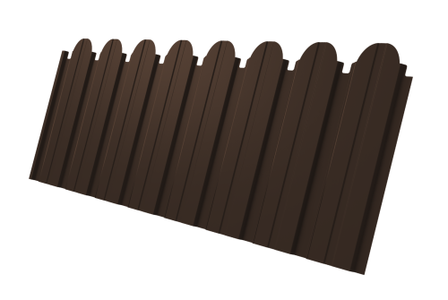 Профнастил С10B фигурный 0,45 Drap TX RAL 8017 шоколад