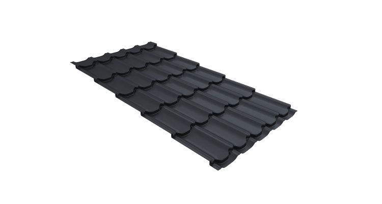 Металлочерепица квинта плюс 0,45 Drap TR RAL 7024 мокрый асфальт