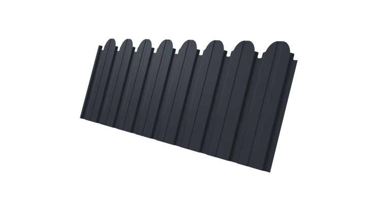 Профнастил C10B фигурный 0.4 PE RAL 7024 мокрый асфальт