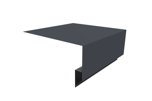 Планка околооконная сложная Блок-хаус new 250х75х27 0,45 PE с пленкой RAL 7024 мокрый асфальт (2м)