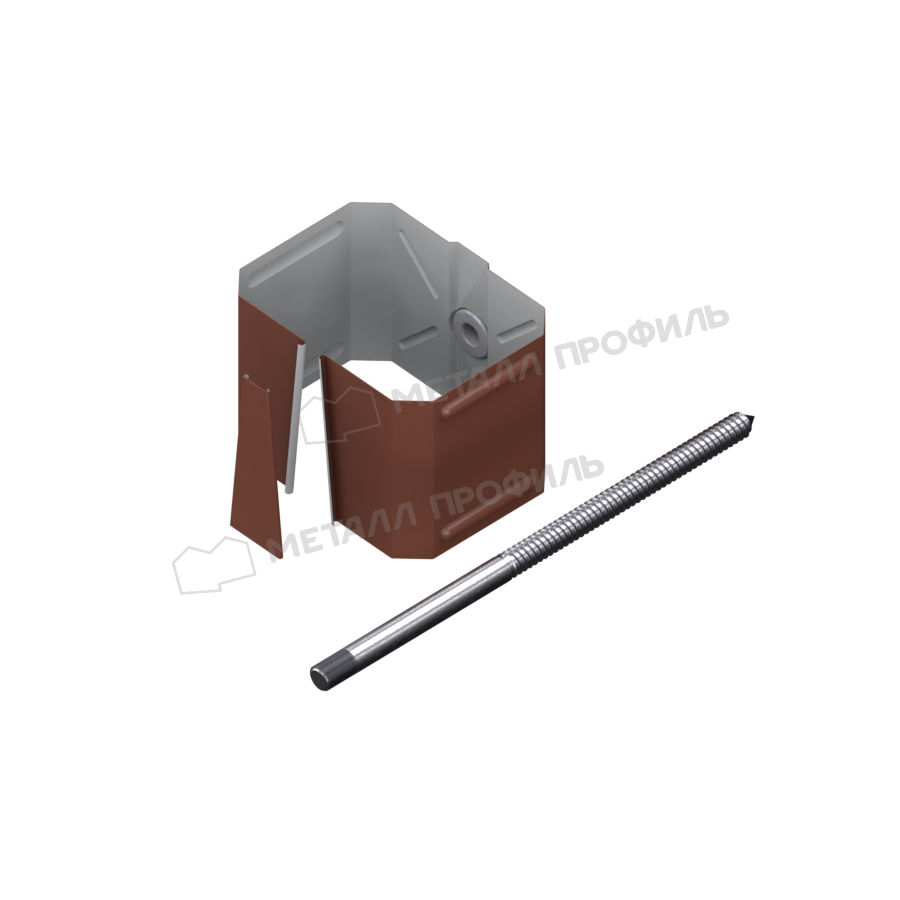 Держатель трубы (на кирпич) Металл Профиль БЮДЖЕТ 76х102 RAL 8017