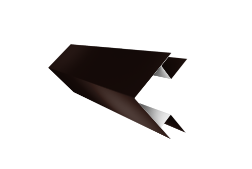 Планка угла внешнего сложного Экобрус Grand Line 0,5 Satin с пленкой RAL 8017 шоколад (3м)