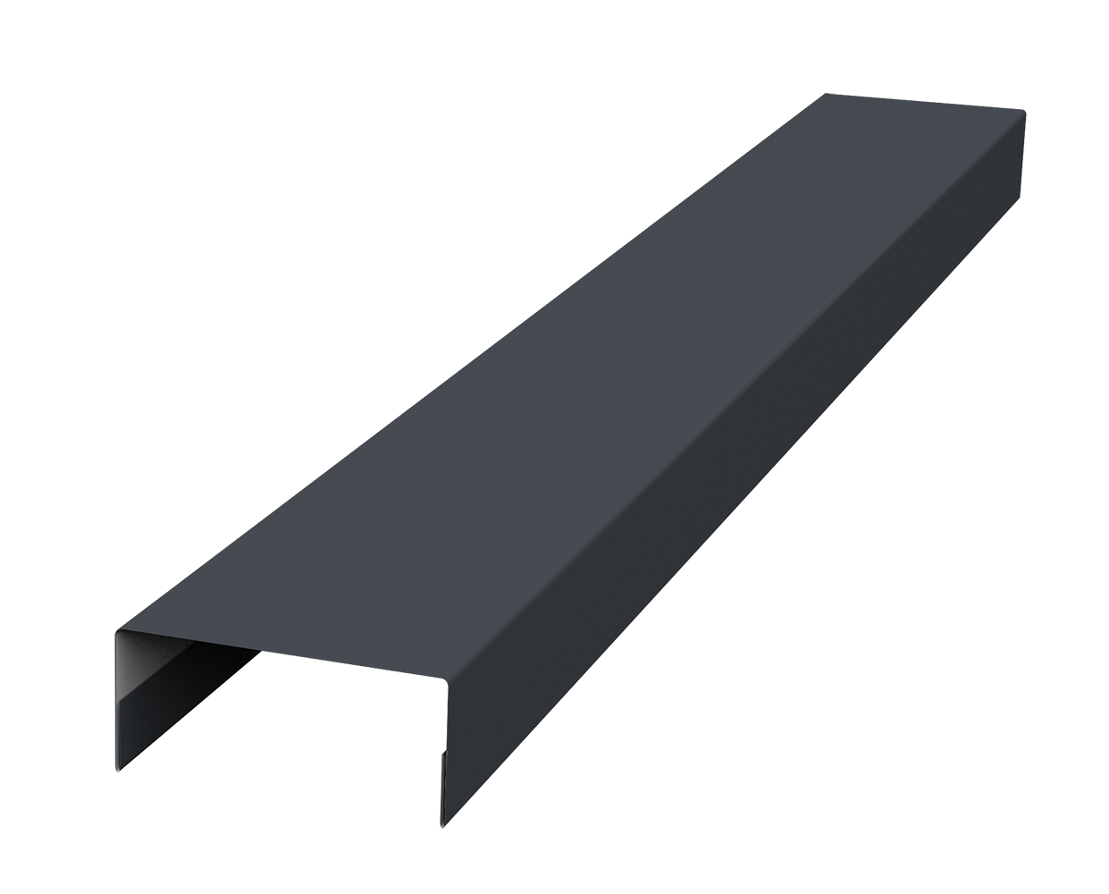 Ламель лицевая 125 забора жалюзи Texas стартовая/финишная для калиток и ворот 0.5 Atlas X с пленкой RAL 7024 мокрый асфальт