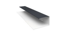 Планка П-образная завершающая сложная (КД) 0,5 Satin с пленкой RAL 7024 мокрый асфальт (3м)
