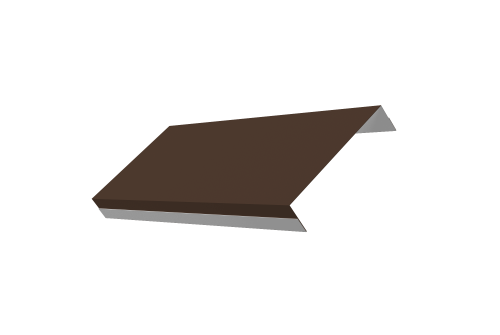 Ламель обратная 125 забора жалюзи Texas стартовая/финишная для калиток и ворот 0,5 Satin Matt с пленкой RAL 8017 шоколад