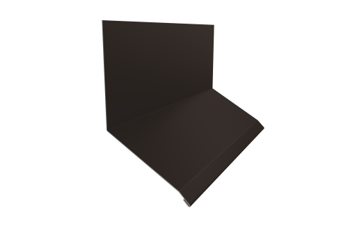 Планка примыкание верхнее к стене фальц Grand Line 150х130х20 0,45 Drap TX RR 32 темно-коричневый (3м)