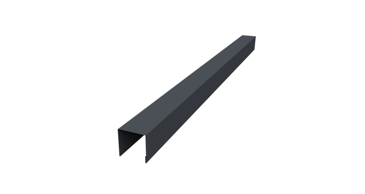 Планка вертикальная лицевая для забора жалюзи Palermo 0,45 PE-Double RAL 7024 мокрый асфальт (2м)