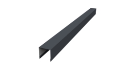 Планка вертикальная лицевая для забора жалюзи Palermo 0,45 Drap ST RAL 7024 мокрый асфальт (2,5м)