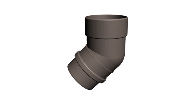 DOCKE LUX колено 45°, шоколад (Водосток DOCKE LUX пластиковый 141/100)
